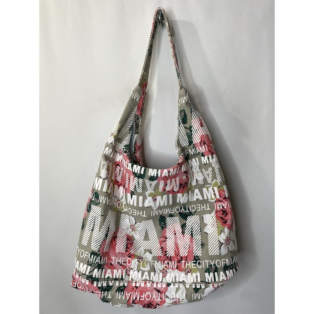 Robin Ruth Hobo Shoulder Beach Bag Floral Miami Womens Purse Large Vacation Glam